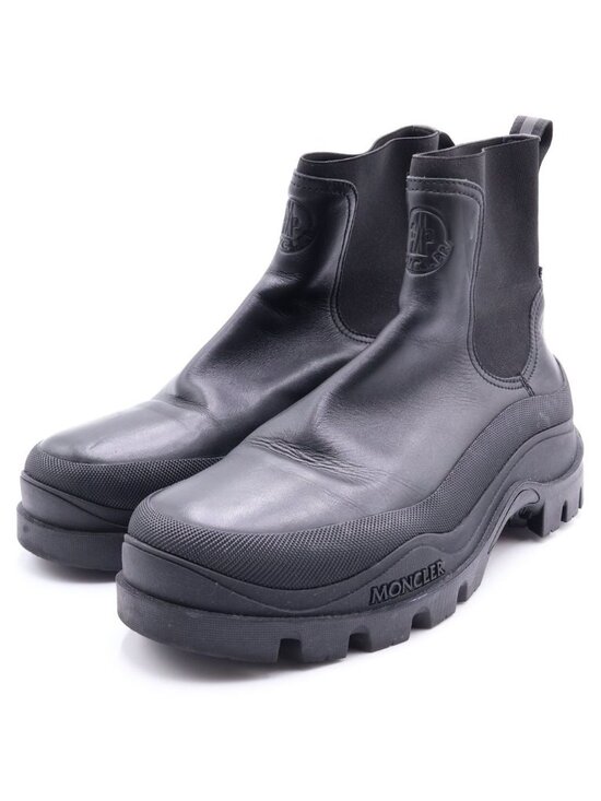 Moncler Larue Chelsea Side Gore Leather Boots Black main image 5